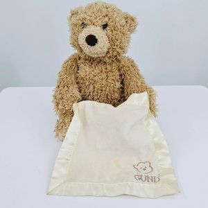 Gund Baby Peek A Boo Bear Plush Stuffed Animal Brown Tan Cream Animated Speaking